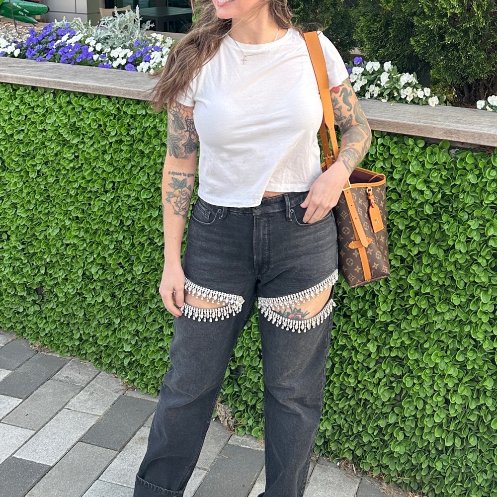 Black Embellished Women's Jeans